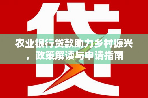 天等农业银行贷款助力乡村振兴，政策解读与申请指南