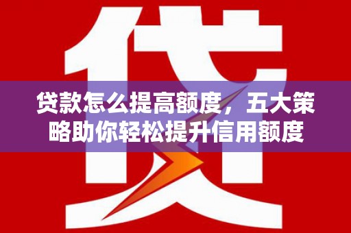 天等贷款怎么提高额度，五大策略助你轻松提升信用额度
