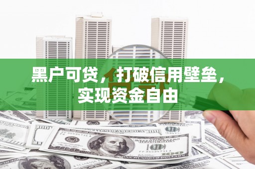 天等黑户可贷，打破信用壁垒，实现资金自由