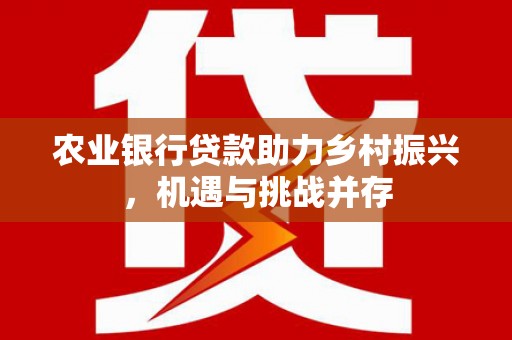 天等农业银行贷款助力乡村振兴，机遇与挑战并存